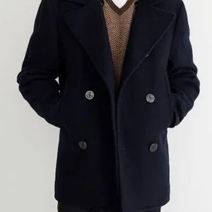 J Crew Men’s Wool Coat, Size XXL, Color Black